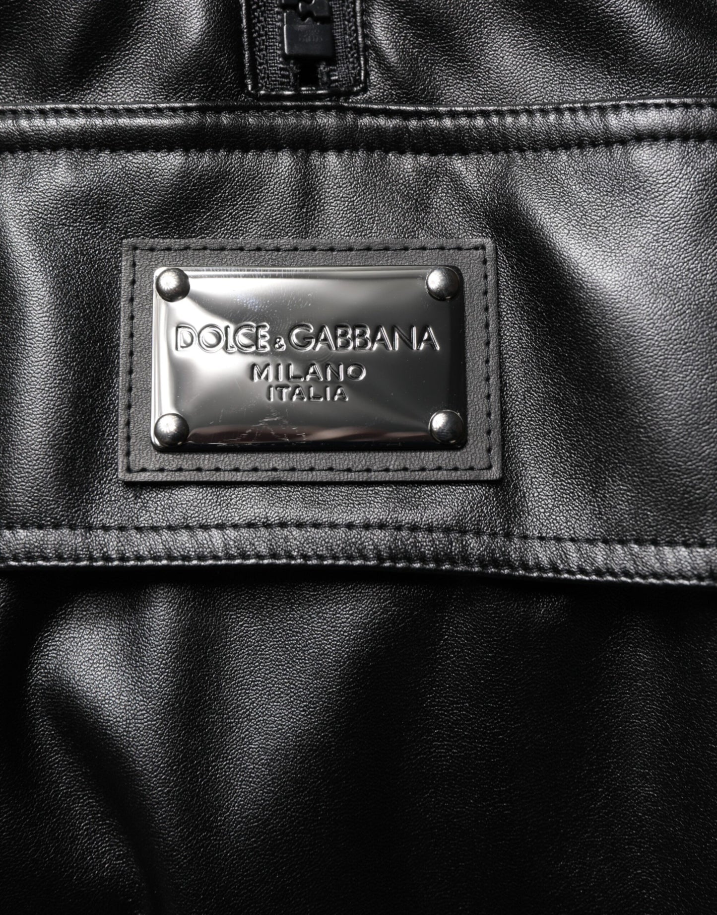 Black Polyester Logo Plaque Bomber Jacket