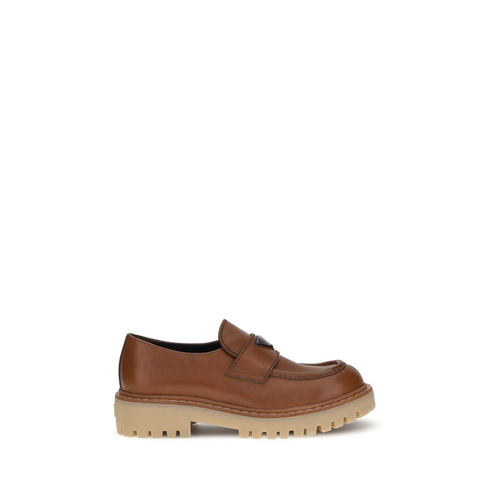 Brown Calf Leather Bos Taurus Slip-On Loafers
