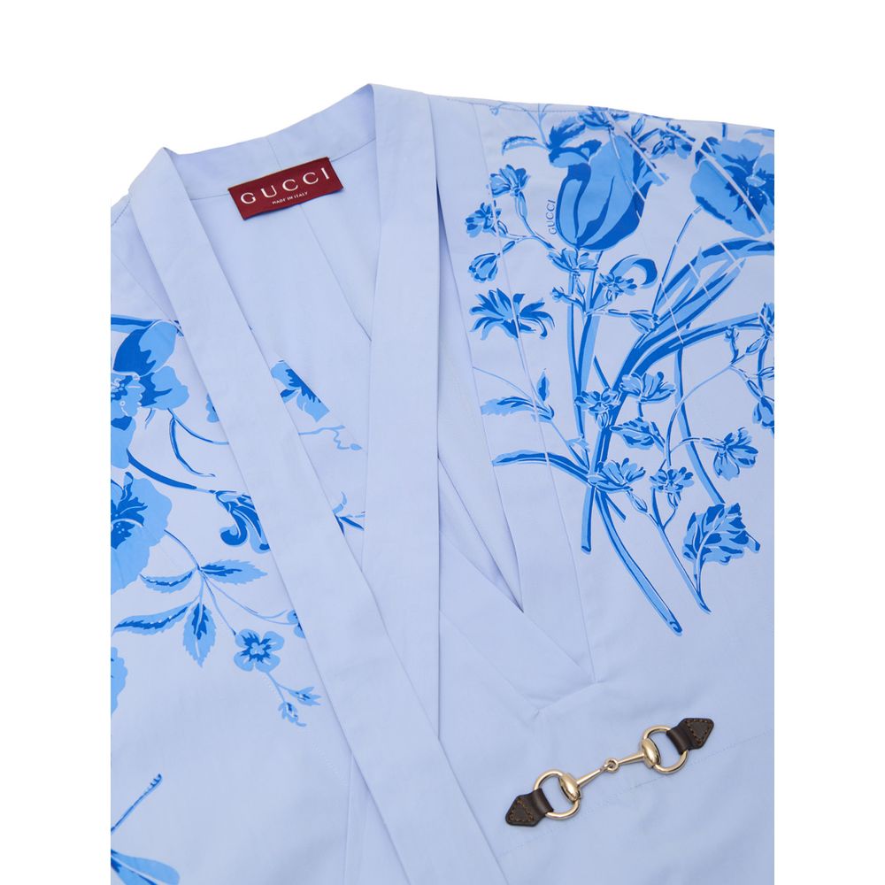 Blue Cotton Pattern Shirt