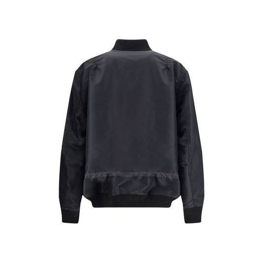Black Nylon Bomber
