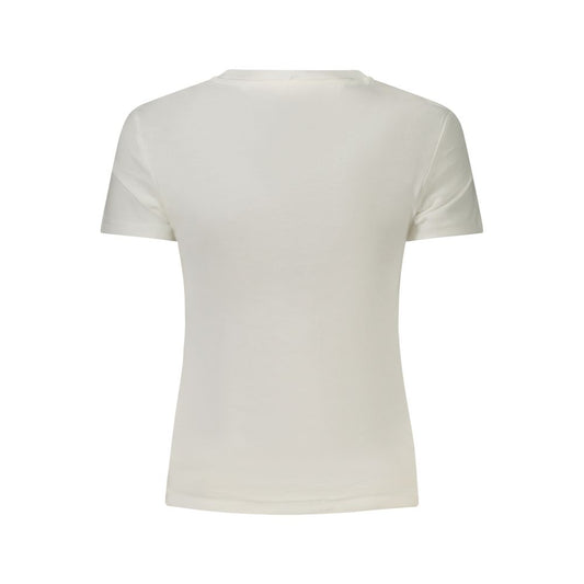White Cotton Women T-Shirt