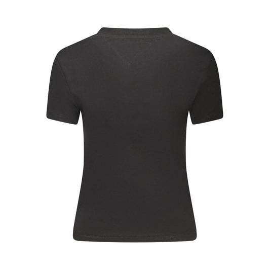 Black Cotton Women T-Shirt