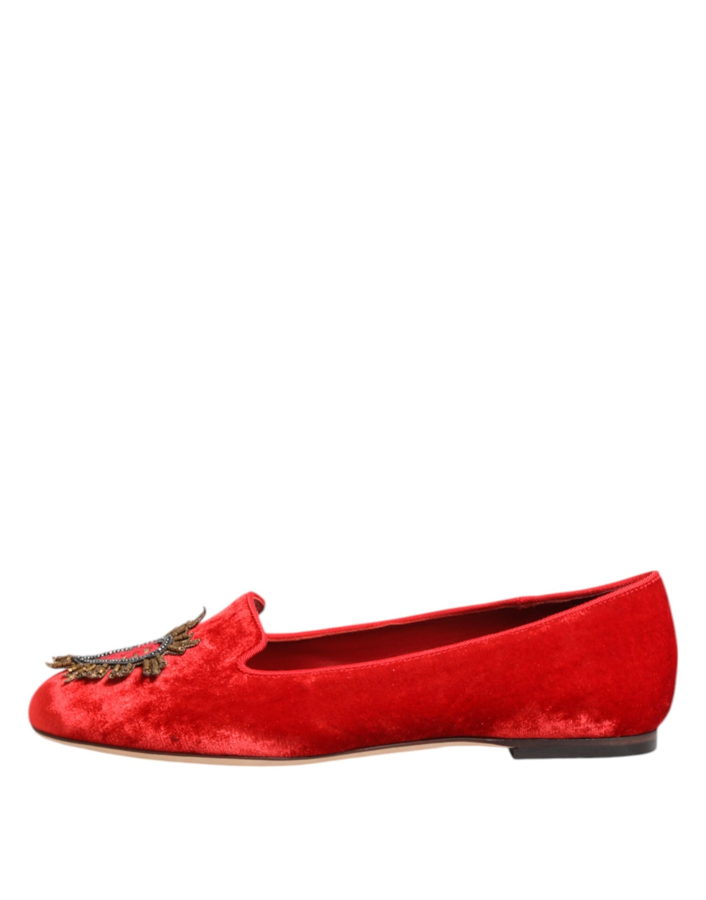 Red Velvet DG Heart Loafers Flats Shoes