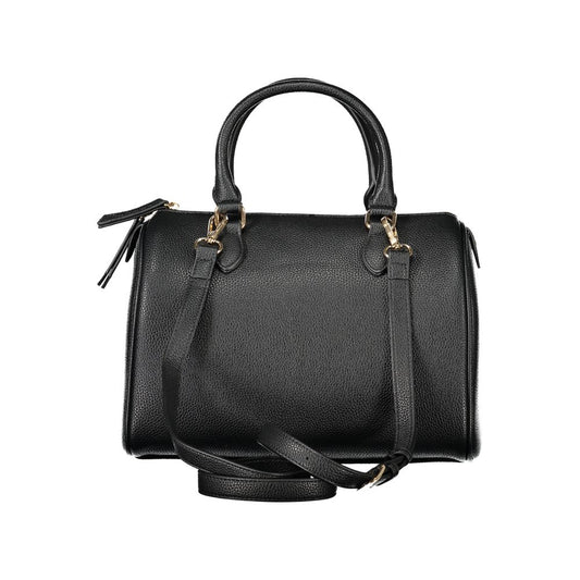 Black Polyurethane Women Handbag
