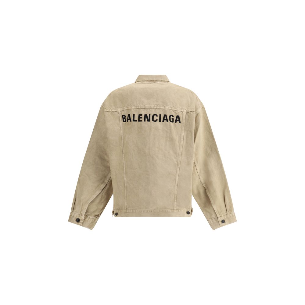 Beige Cotton Denim Jacket