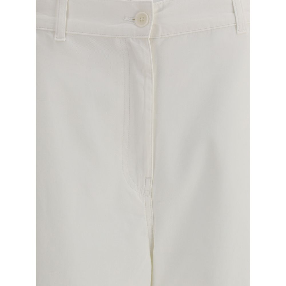 Cream Cotton Cargo Pants