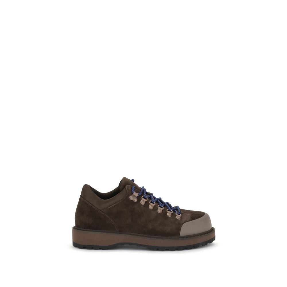 Brown Leather Lace-Up Boots