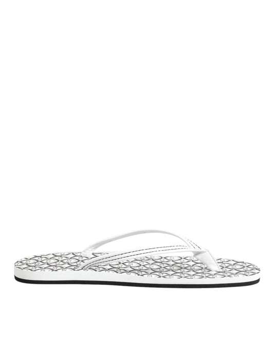 Black White Logo Beachwear Flats Slipper Shoes