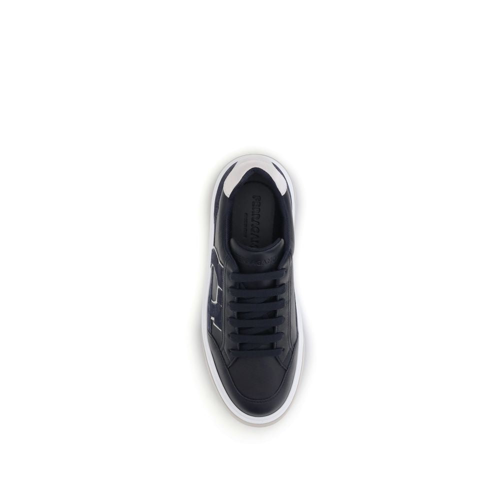 Blue Calf Leather Bos Taurus Low Top Sneakers