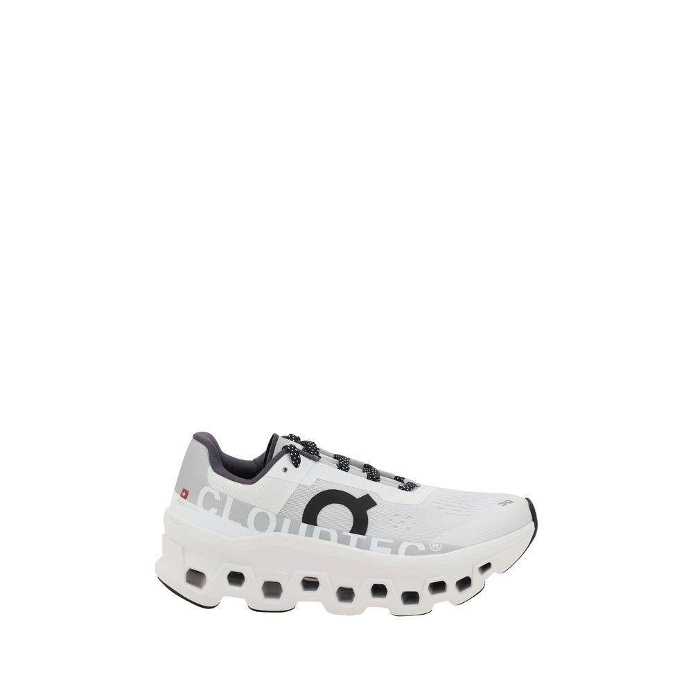 White Polyester Athletic Sneakers