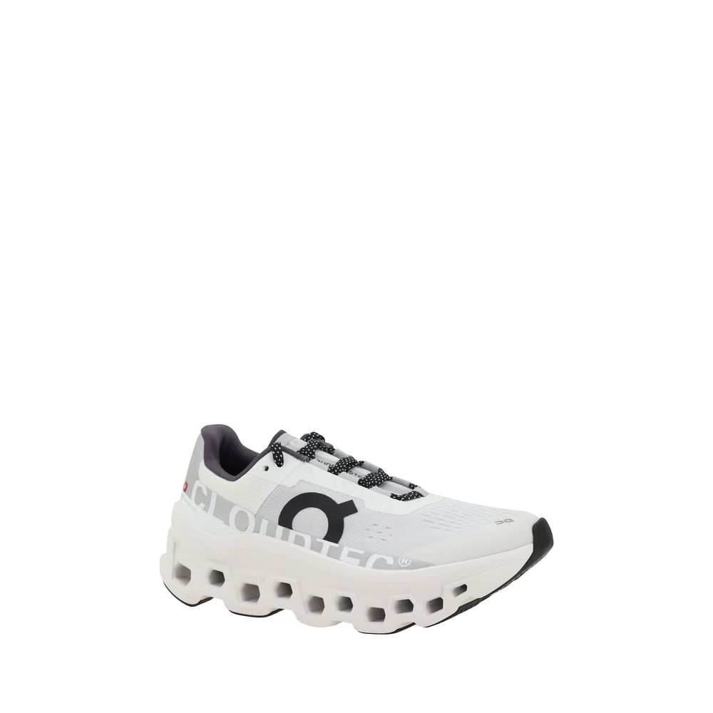 White Polyester Athletic Sneakers