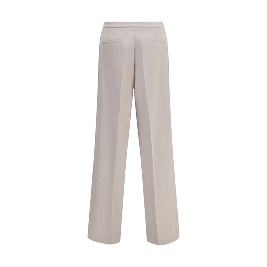 Beige Polyester Casual Pants