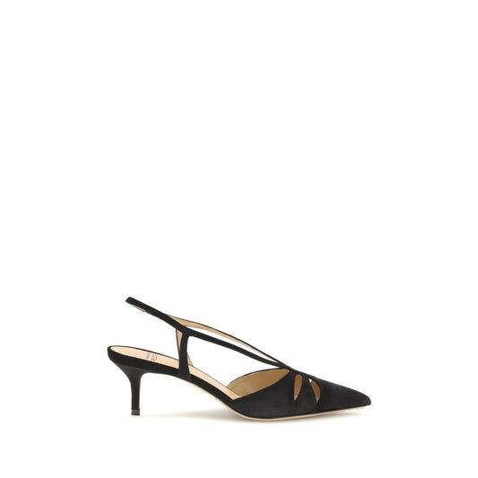 Black Calf Leather Bos Taurus Mid Heel Pumps