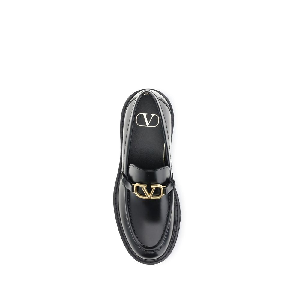 Black Leather Slip-On Loafers