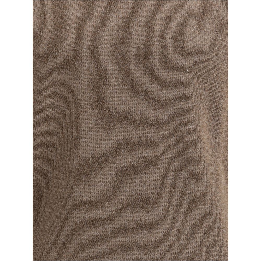 Brown Fleece Wool Turtleneck