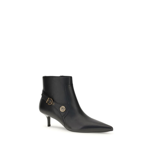 Black Calf Leather Bos Taurus Ankle Boots