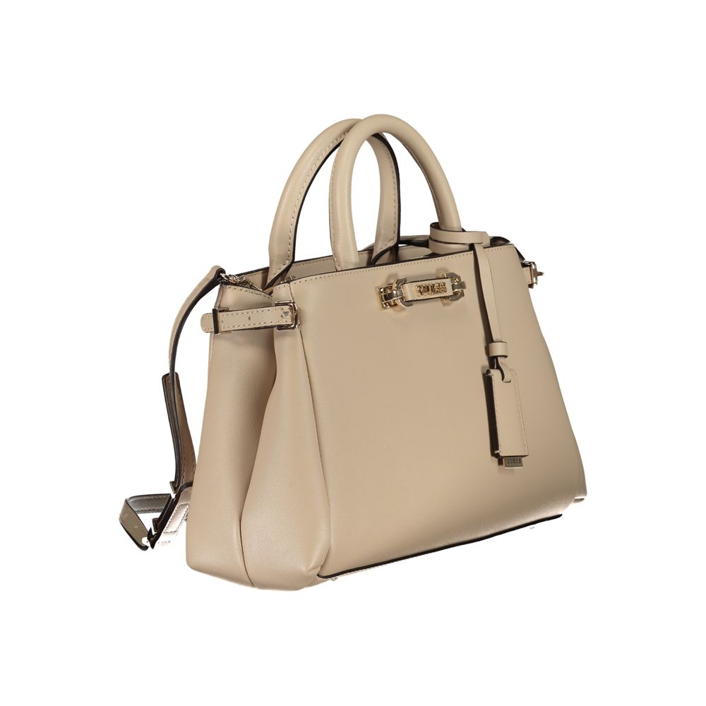 Beige Polyethylene Women Handbag