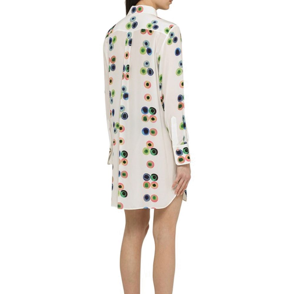 White Silk Casual Dress