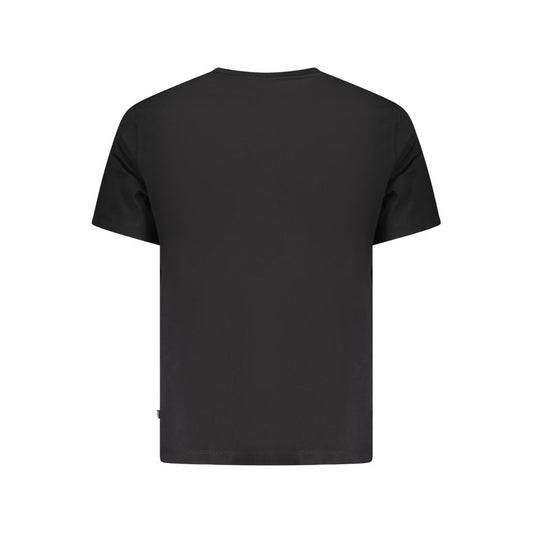 Black Cotton Men T-Shirt