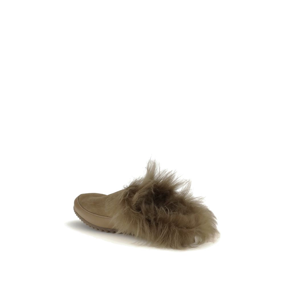 Beige Rubber Mules