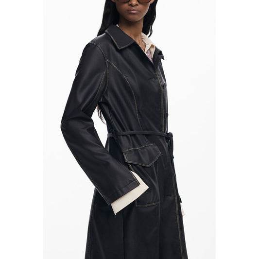 Black Polyethylene Women Coat