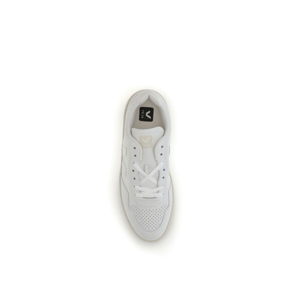 White Leather Low Top Sneakers