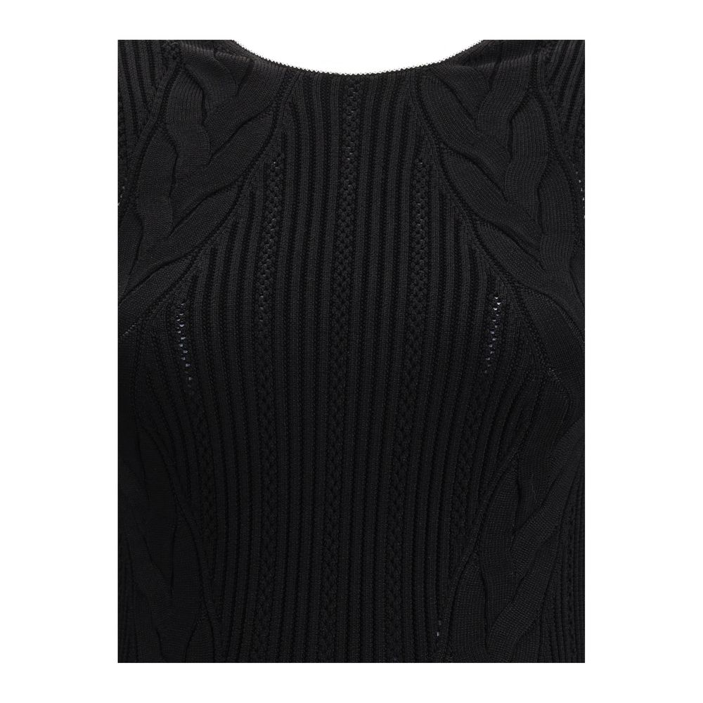 Black Viscose Casual Dress
