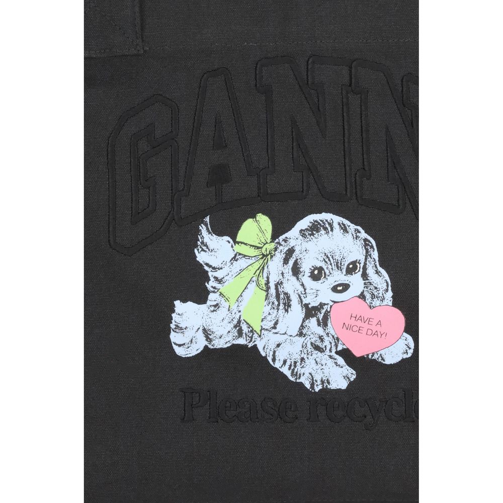 Black Cotton Shoulder Bag
