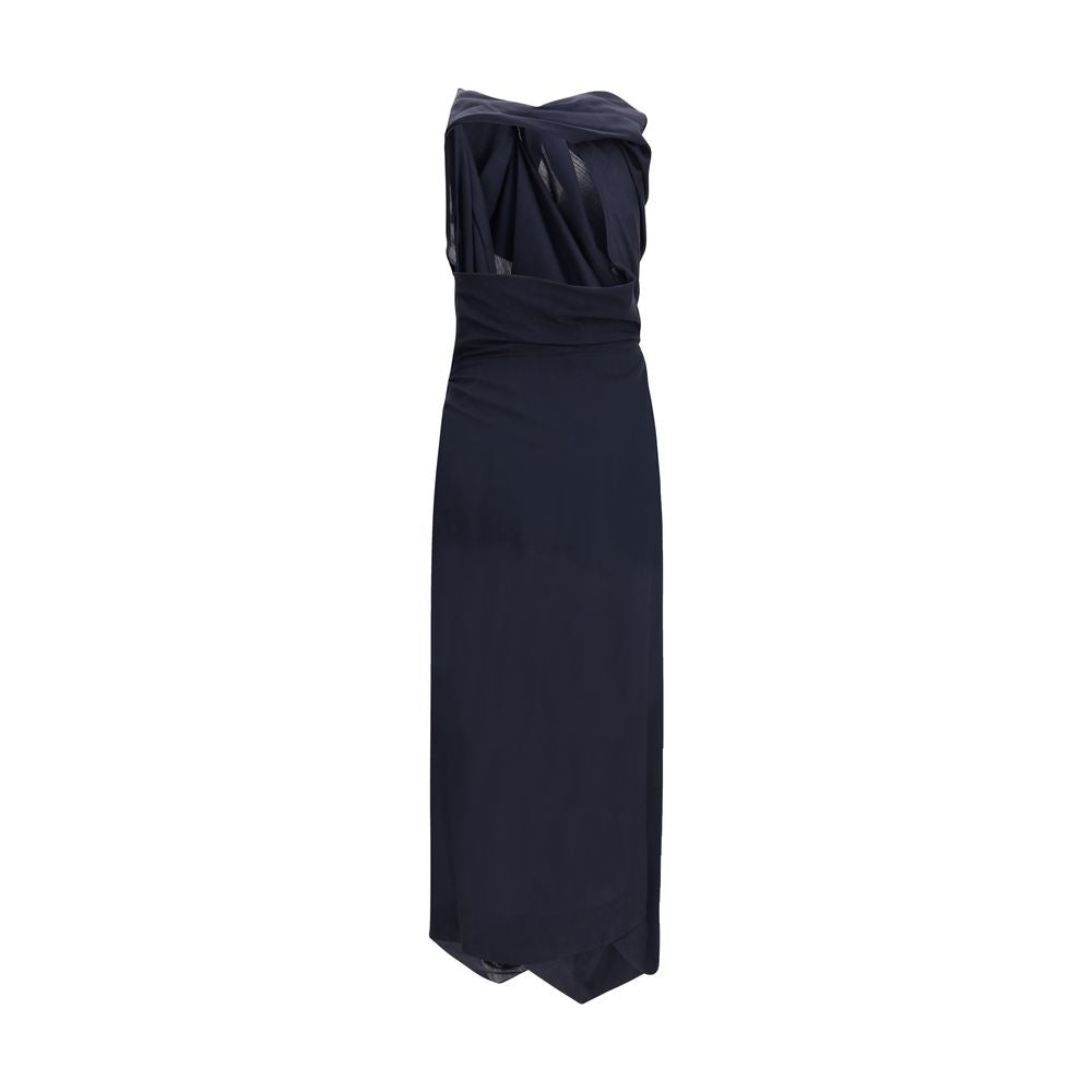 Blue Wool Casual Dress