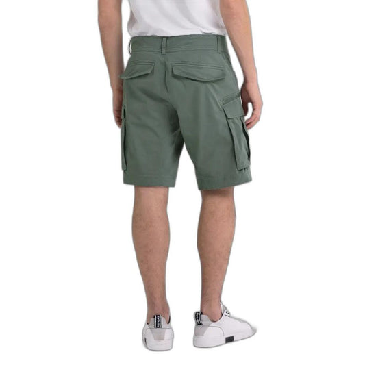 Green Cotton Bermuda Shorts