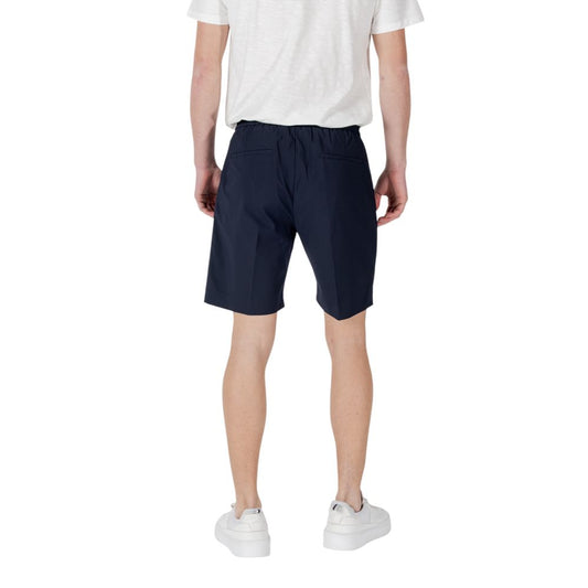 Blue Polyester Bermuda Shorts