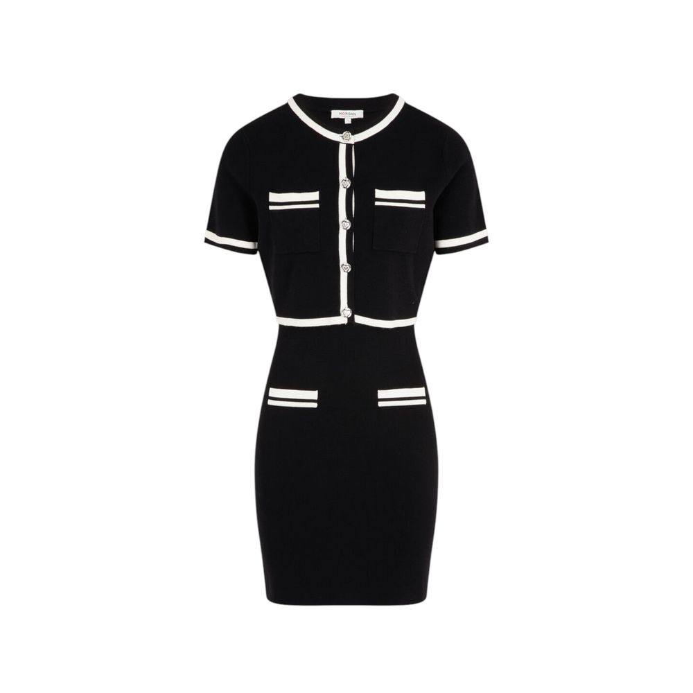 Black Viscose Short Dress