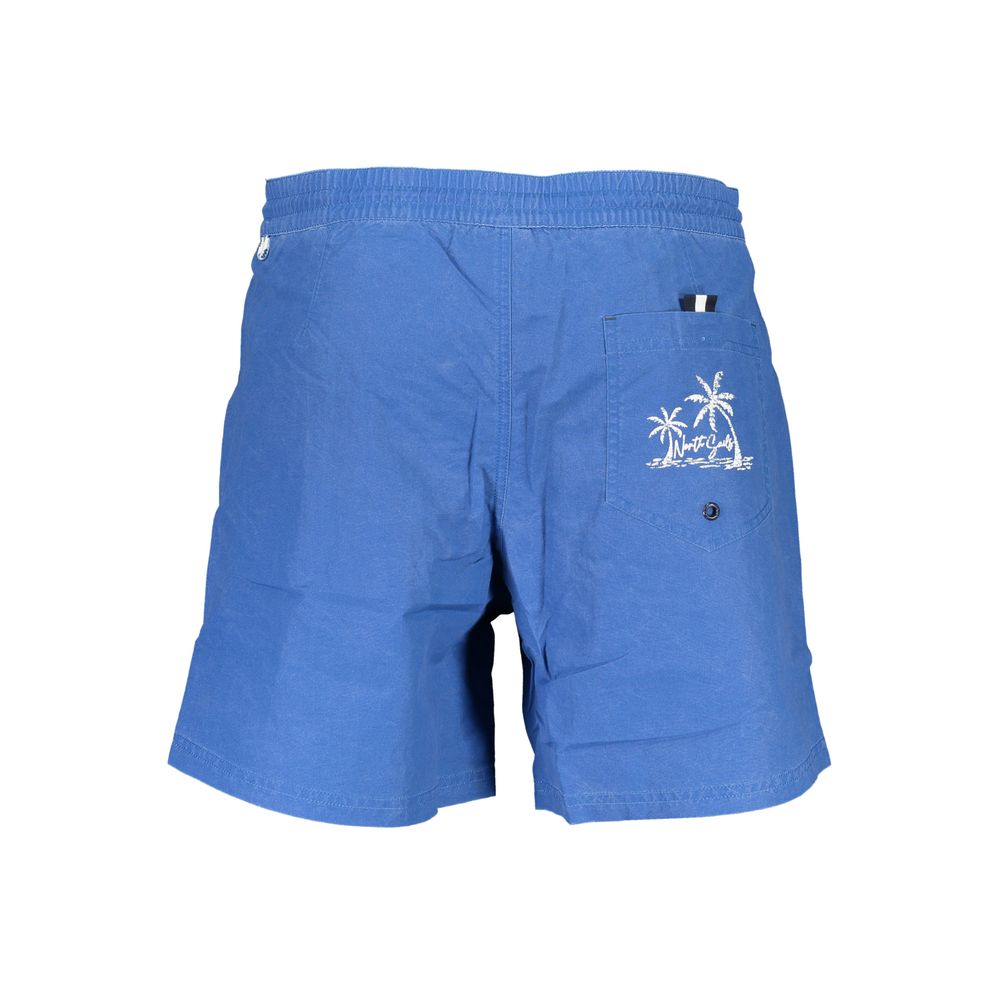 Blu Polyester Men's Swim Trunk