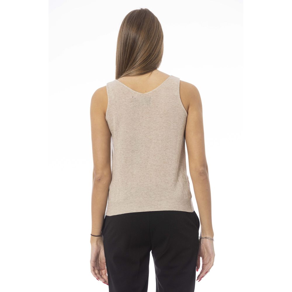 Beige Wool Tank Top