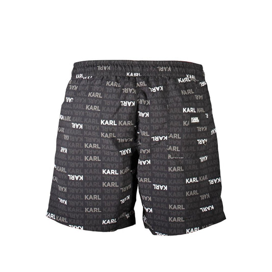 Black Polyester Swim Shorts