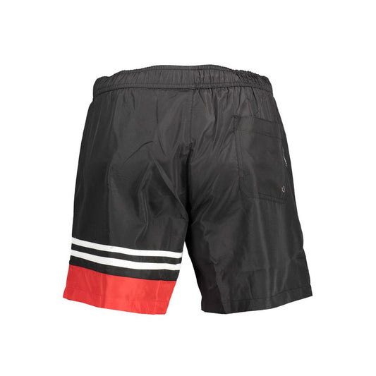 Black Polyester Men's Swim Boxer