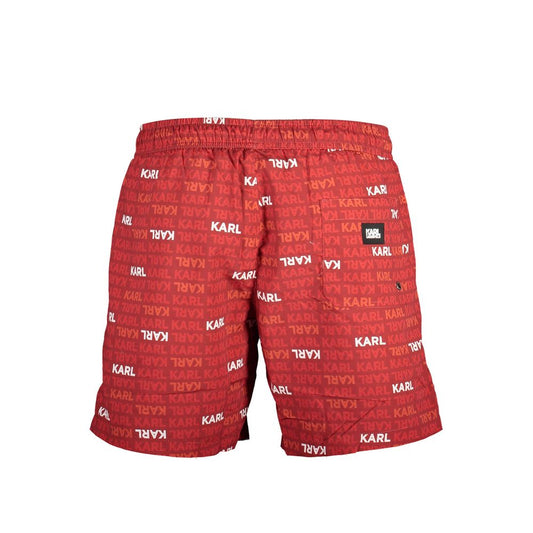 Rosso Polyester Men Swim Boxer