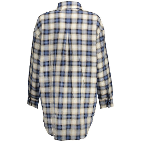 Blue Cotton Women Shirt