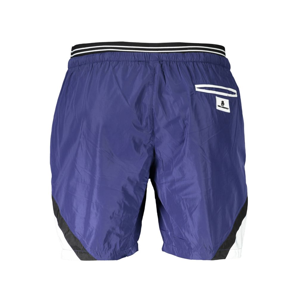 Blu Polyester Men's Swim Boxer