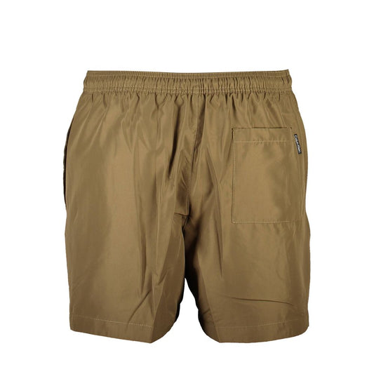 Marrone Polyester Men's Swim Boxer