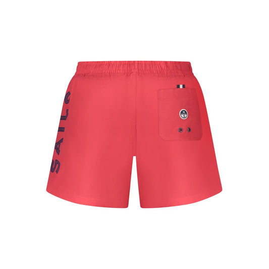 Red Nylon Men's Swim Trunk