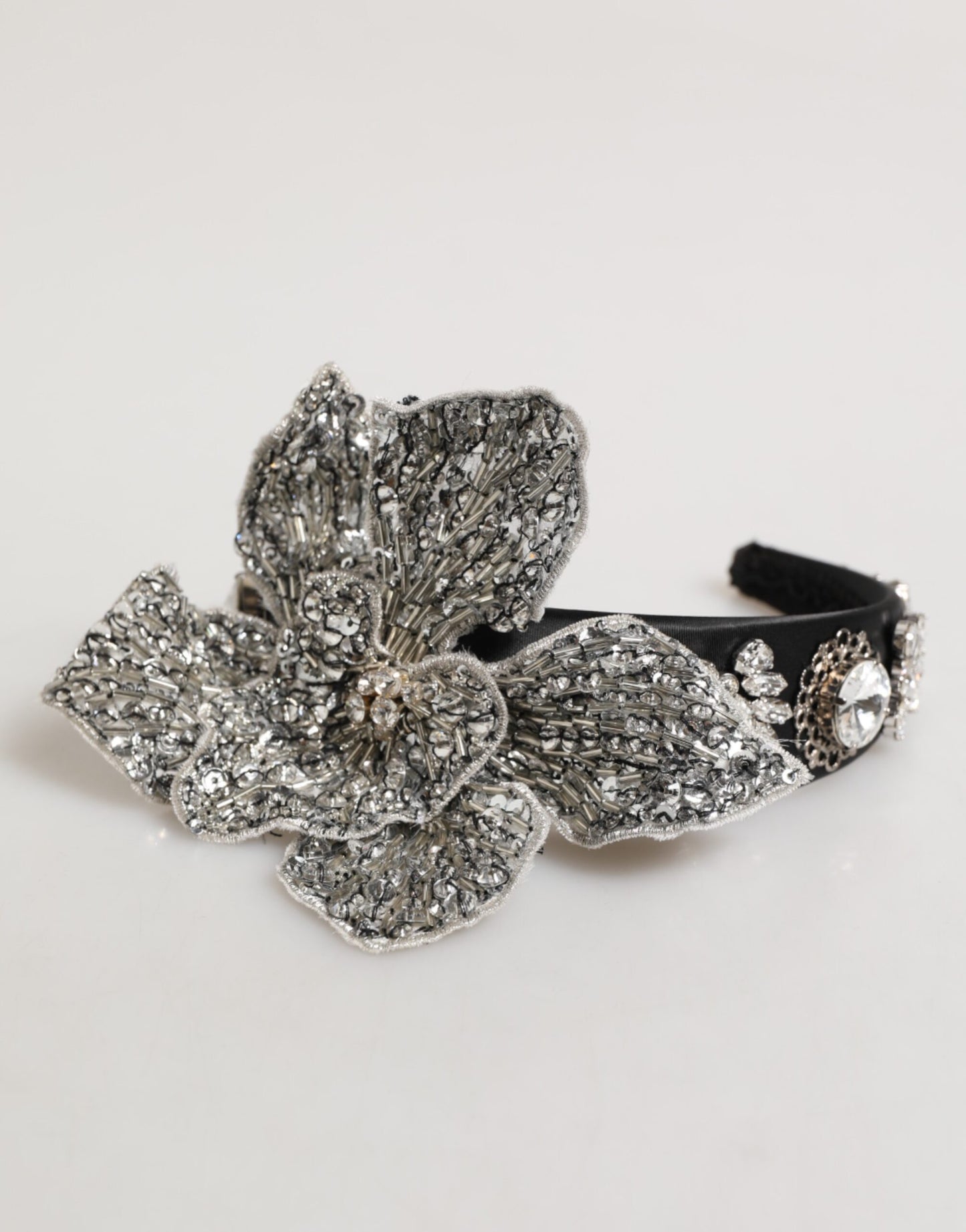 Black Hair Flower Crystal LIMONI Women Headband Diadem