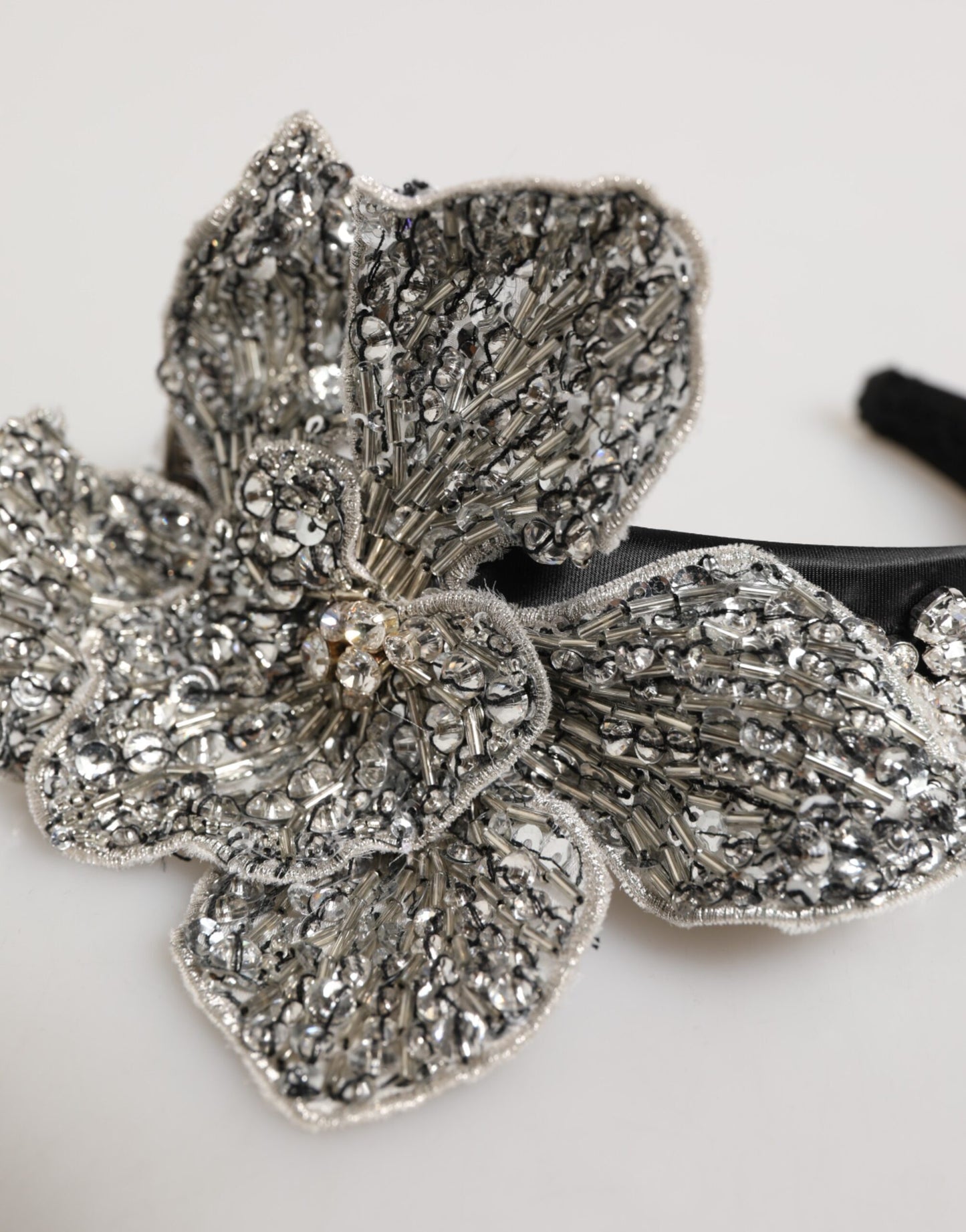 Black Hair Flower Crystal LIMONI Women Headband Diadem