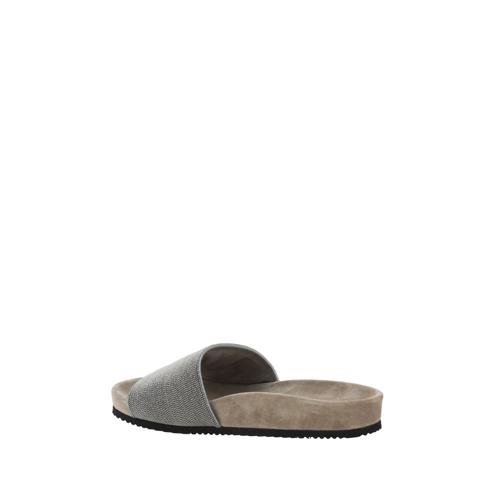 Brown Calf Leather Bos Taurus Flat Sandals
