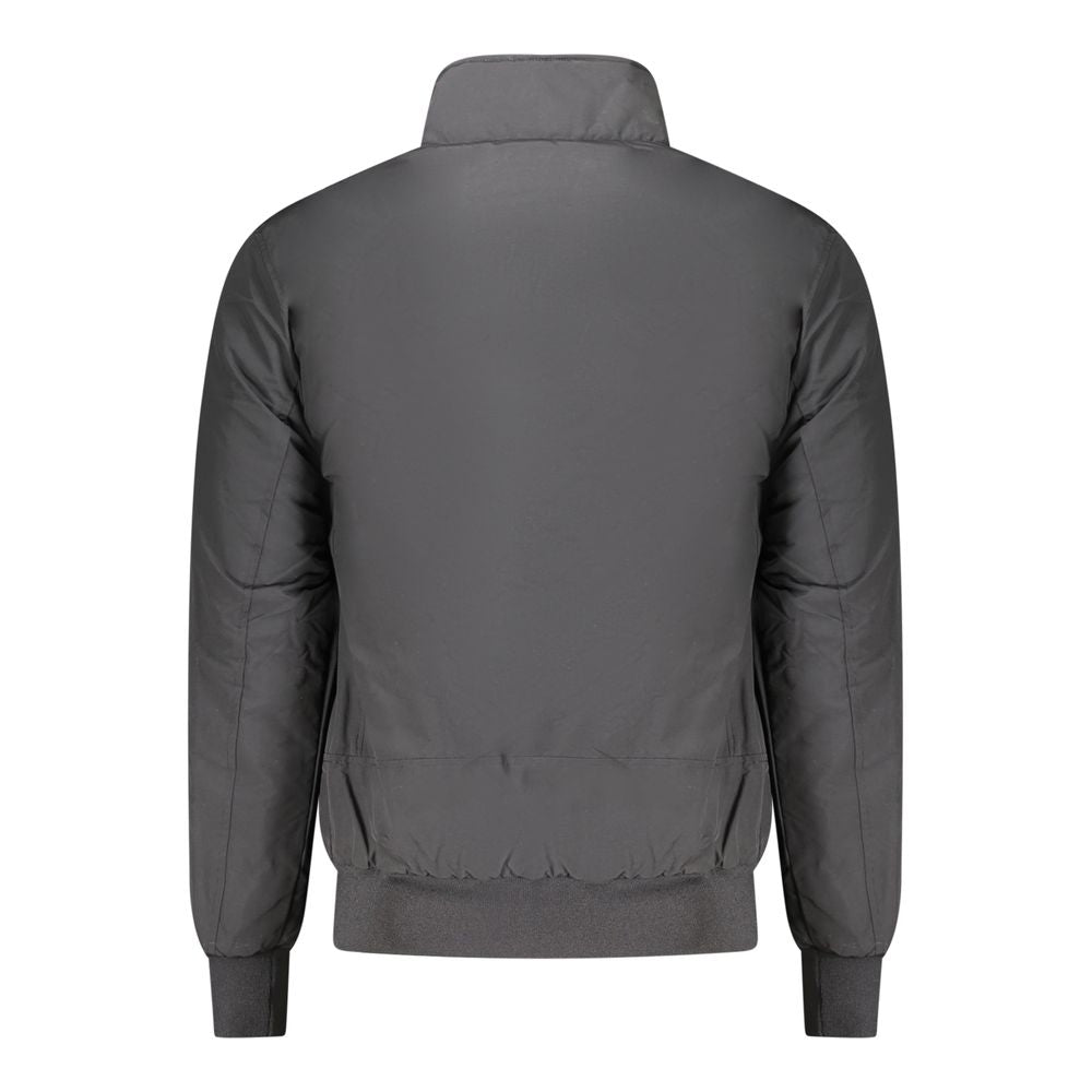 Black Polyester Men's Bomber Jacket