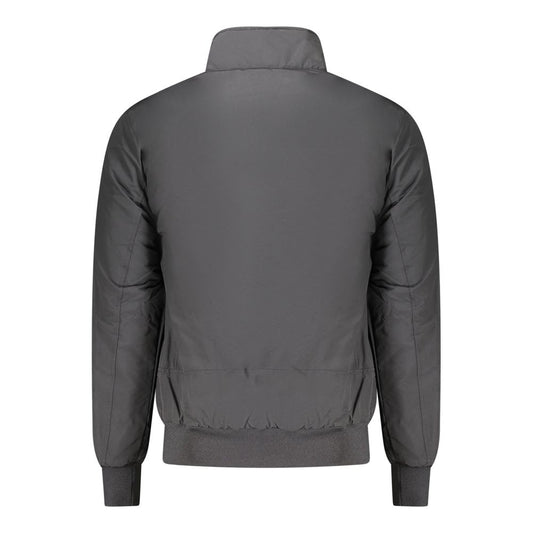 Black Polyester Men's Bomber Jacket