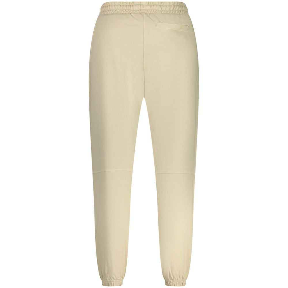 Beige Cotton Men's Sports Trouser