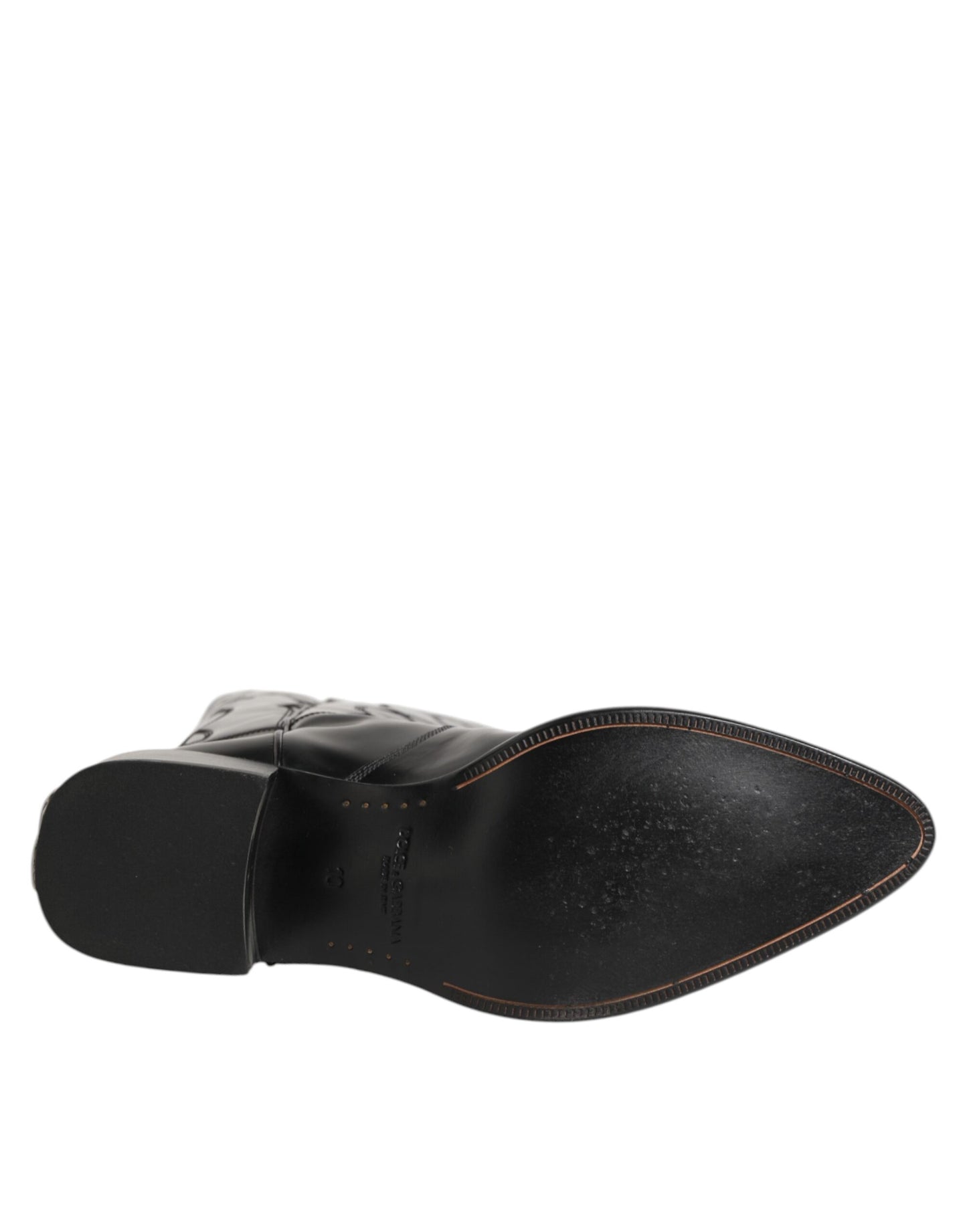 Black Leather Over The Calf Biker Boots Shoes