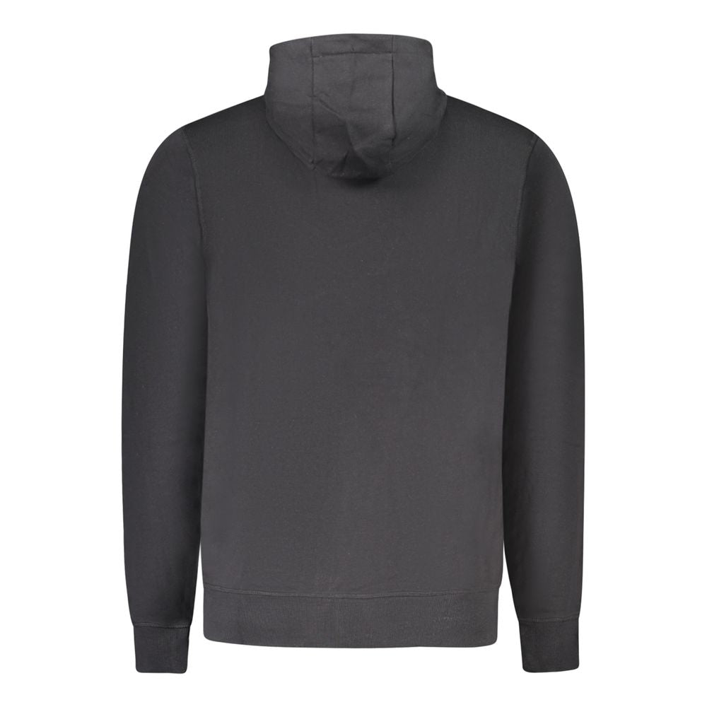 Black Cotton Men Sweatshirt