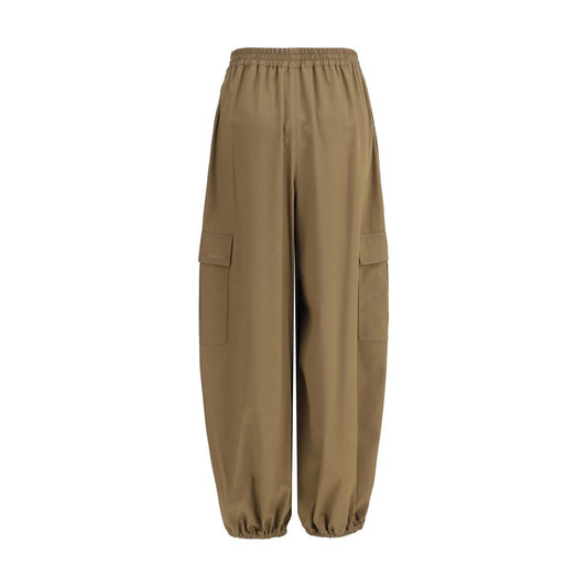 Beige Cotton Cargo Pants